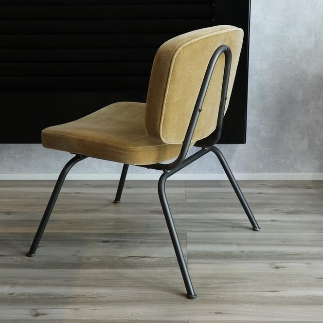 アイアンモケットダイニングチェア【ベージュ】  Z122VC01