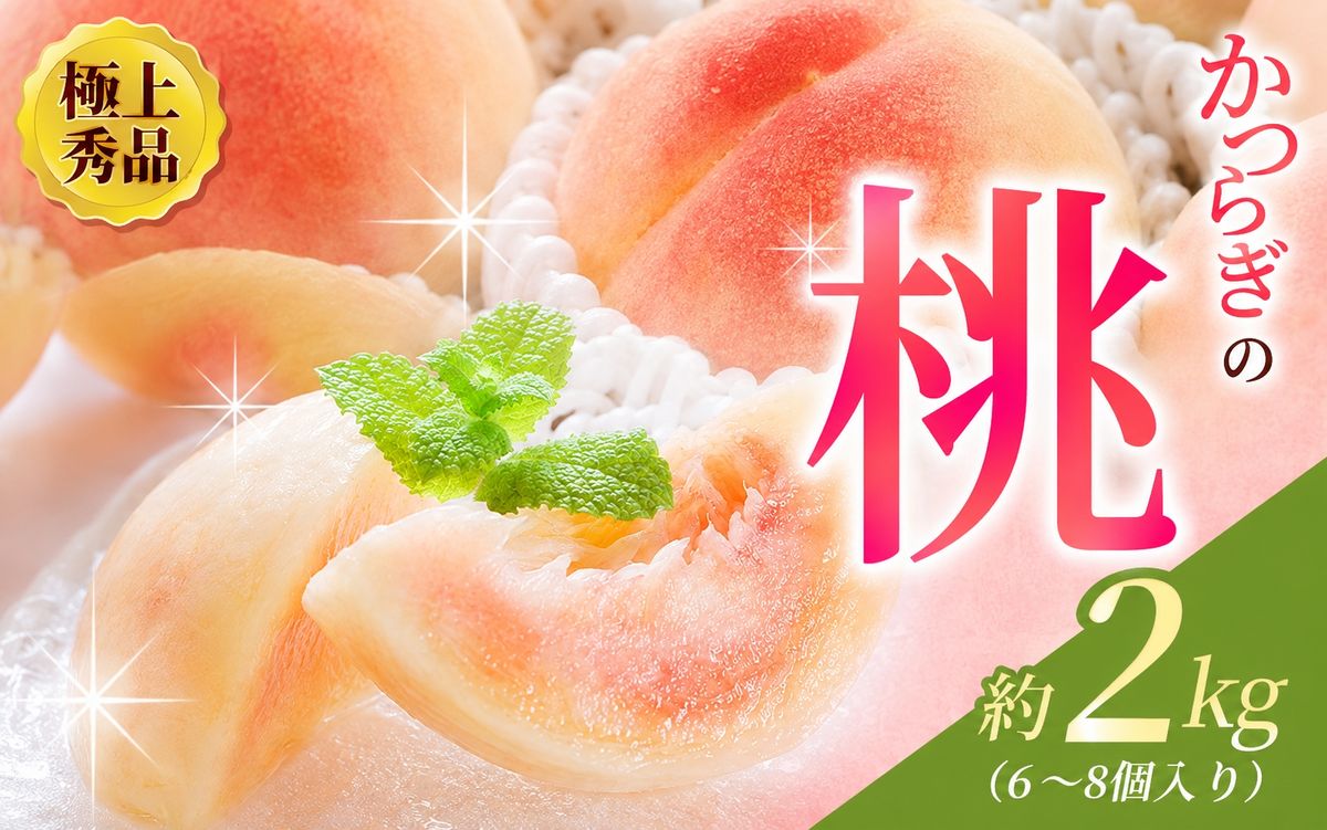 [先行予約][極上秀品]あふれる果汁で口いっぱい! 和歌山県産 桃 2kg(6個~8個) / 和歌山 桃 モモ フルーツ もも 白桃 果物 くだもの ※2027年6月末頃〜8月末頃順次発送予定(お届け日指定不可) ※離島への配送不可 [kgr501-p-2]