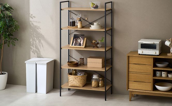 オープンラック ベーシックラック BRC-8016 ナチュラル アイリスオーヤマ 収納ラック 5段 大容量 ラック 北欧 木製 棚 シェルフ 収納 おしゃれ キッチン リビング ディスプレイ インテリア 