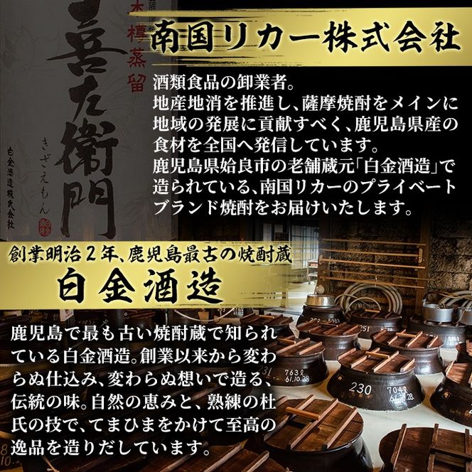 a970 《数量限定》白金酒造手作り芋焼酎「樽しずり」セット(720ml×2本)【南国リカー】酒 焼酎 本格芋焼酎 本格焼酎 芋焼酎 飲み比べ セット