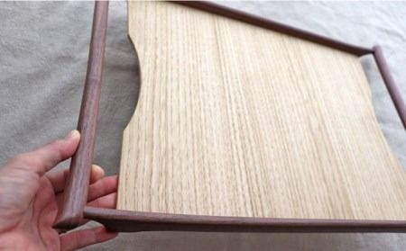 【栗×ブラックウォールナット】50cm 大サイズ の 木製 トレー 糸島市 / 家具工房 橙 [AZF007]