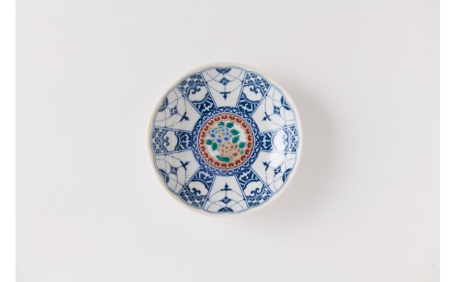 ４号皿揃　染付瓔珞文時代画風 172111_CY4007