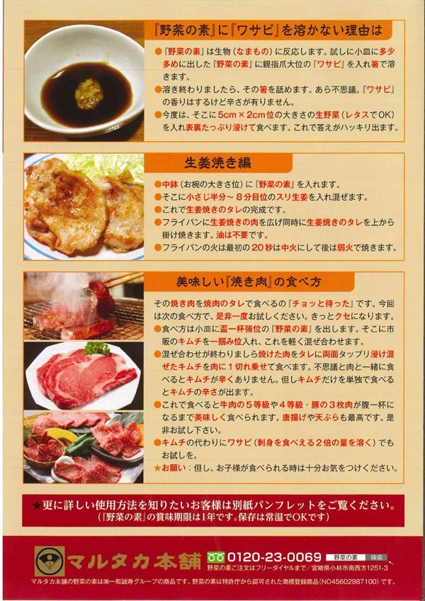 【宮崎小林・地鶏の里】野菜の素セット