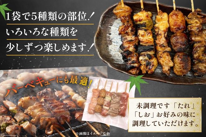 ★国産焼鳥★定番の人気串5種×10セット 計50本 たれ2本付(未調理) [山本食肉有限会社 山梨県 韮崎市 20743801] やきとり 焼鳥 セット 鶏肉 冷凍 小分け 食べ比べ バーベキュー BBQ 惣菜 串
