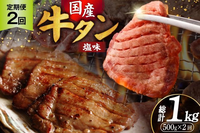 定期便 2回 牛タン 厚切り牛タン 希少部位 国産 塩味 500g 3〜4人前 [佐藤精肉店 宮城県 気仙沼市 20566238] 牛タン 肉 牛肉 精肉 牛たん 牛タン塩 牛たん塩 冷凍 焼肉 牛タン BBQ 牛たん アウトドア バーベキュー 厚切り タン 牛たん ふるさと納税 ふるさと 返礼品