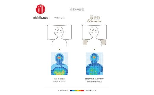 【 nishikawa/西川 】New 医師がすすめる健康枕 もっと肩楽寝 プレミアム ピローケース 付き 低め ブルー 【P359W】 