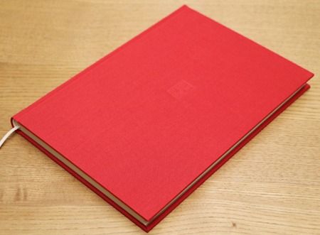 A5コトノハノート-谷川俊太郎-　『ここ』　赤｜A5ノート コトノハノート 谷川俊太郎 ここ 美篶堂 活版印刷 手製本 ノート 伊那市 長野県【012-a1】