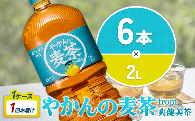 やかんの麦茶from爽健美茶PET 1ケース 2L×6本【コカコーラ】 日本茶 お茶 麦茶 ペットボトル カフェインゼロ 常温 送料無料 こども 美容 むくみ