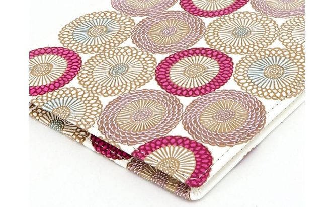 【文庫屋大関】パーソナルホルダー　笠菊＜桃花＞【皮革工芸品】 民芸品 雑貨 日用品 ファイル 多用途 牛革 