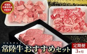 【茨城県共通返礼品】茨城県産【定期便】常陸牛 おすすめセット 3ヶ月連続 定期便 お肉