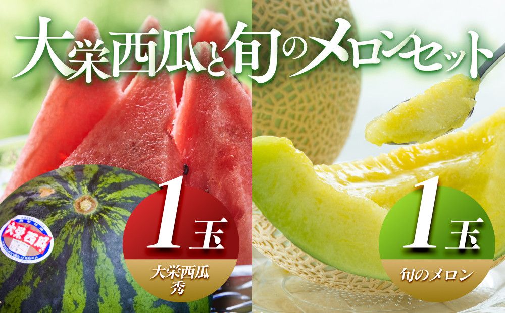 1000.[先行予約][ふるさと納税]大栄西瓜 秀 1玉と旬のメロンセット※6月中旬〜7月中旬頃に順次発送予定 313726