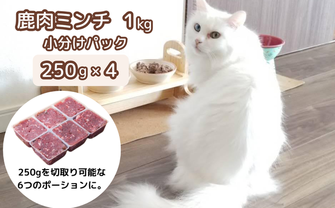 森のジビエ for PET 鹿肉ミンチ(小分けパック) 1kg ペットフード 犬 猫 A-JK-A08A