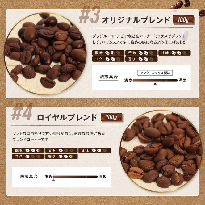 [お試しセット／豆] コーヒー100g×4種 [ゴールド珈琲 大阪府 守口市] [2277]