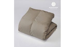 【nishikawa/西川】羽毛ふとん/ポーリッシュホワイトグースダウン90％/シングル/配色グレー【P266W】（滋賀県　近江八幡市）