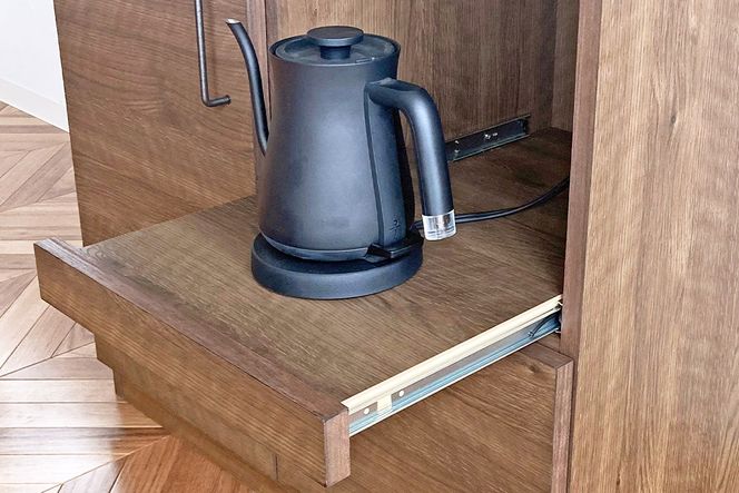 グラーデ 80 キッチンカウンター ドア BR【ブラウン 完成品 特殊鋼板 扉収納 耐熱 耐傷 収納】(H062351)