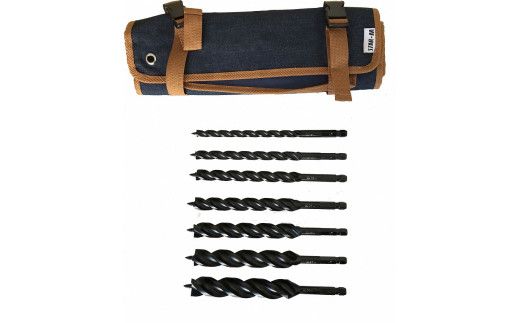 【電気の配線工事の穴あけに!!】クギ切りドリル7本+Drill　Roll Bagセット