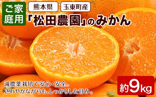 『松田農園』 みかん ご家庭用 みかん 【日付指定不可】約9kg たっぷり 予約受付中 フルーツ 秋 旬 熊本県玉名郡玉東町『松田農園』 こだわり ミカン！ちょこっと 訳あり《1月上旬-1月下旬頃出荷》---sg_wmtdmknl3l_ac1_25_10500_9kg---