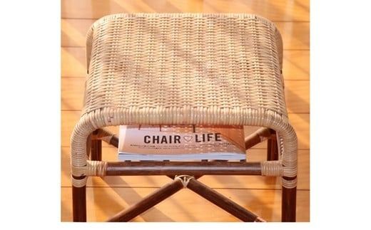 籐製スクエアスツール<橋之口籐工芸工房>