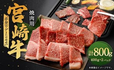 ＜宮崎牛赤身焼肉 800g＞翌月末迄に順次出荷【c1336_ya】 宮崎牛 牛肉 黒毛和牛 赤身 焼肉 極上 肉質 宮崎県産