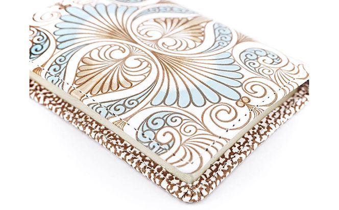 【文庫屋大関】箱まち小銭入れ　ロカイユ＜ブルーグレー＞【皮革工芸品】 ファッション小物 財布 民芸品 