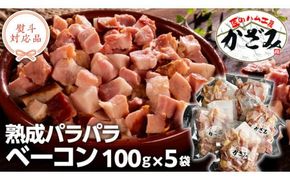 ～ 匠のハム工房 ～ 燻製職人 ！ 風實 熟成パラパラ ベーコン（ 100g×5 ） ギフト 贈答 豚バラ 燻製 小分け 冷凍 かざみ （ 熨斗付き 対応可 プルダウンからお選びください ） [AJ008ci]