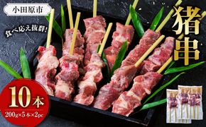 【晩酌にも！】 猪肉串　10本 【猪肉 ジビエ 焼肉用 BBQ 焼き鳥 晩酌 おつまみ ホームパーティー 人気 おすすめ 神奈川県 小田原市】 142069_HV007