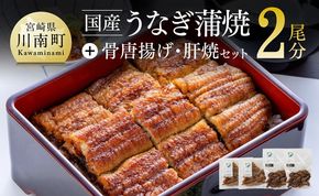 うなぎ【名店の味！宮崎県産鰻】 ひむか山道うなぎ蒲焼２尾分と唐揚げ・肝焼のウナギセット 【 国産 うなぎ ウナギ 鰻 】ⅠⅤ [B08420]