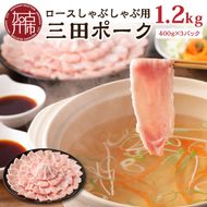 三田ポーク ロースしゃぶしゃぶ用 1.2kg(400ｇ×3パック）《 鍋 お鍋 しゃぶ肉 豚肉 ふるさと納税 セット ロースしゃぶしゃぶ 小分け 豚しゃぶ しゃぶしゃぶ肉 お取り寄せ お取り寄せグルメ 送料無料 》【2401A00210】
