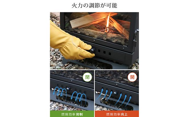 薪ストーブ ガラス窓付き 折りたたみ 煙突付き 耐熱ガラス コンパクト キャンプストーブ アウトドアコンロ 竈 かまど 焚き火 角型ストーブ ウッドストーブ キャンプ アウトドア Landfield ランドフィールド LF-HOS030