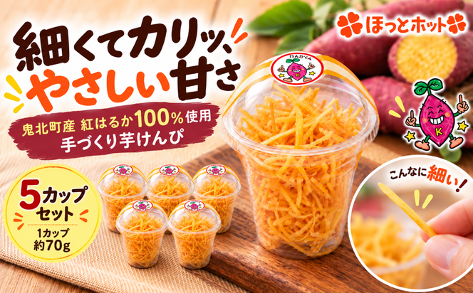 手づくり 細切り芋けんぴ 5個セット ｜ さつまいも 紅はるか 和菓子 おやつ 愛媛県 鬼北町 NPO法人くらしのお手伝い・ほっとホット