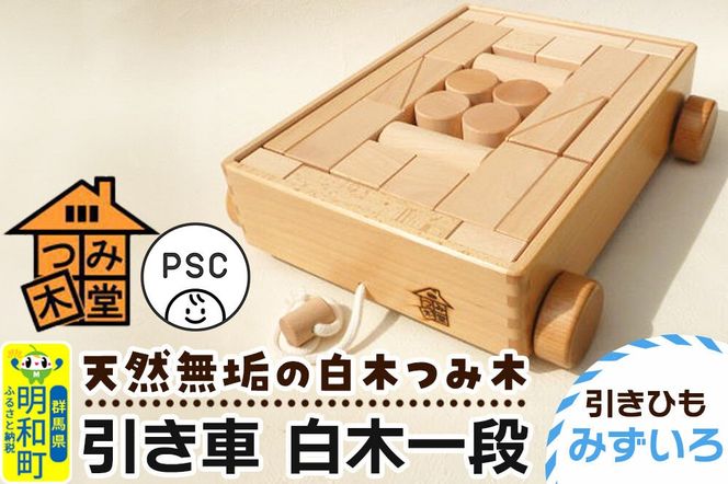 引き車 白木一段（340×300×85mm）【引きひも みずいろ】天然無垢 白木つみ木 つみき 積み木 木のおもちゃ つみ木堂 群馬県 明和町 [つみき 積み木 天然無垢 白木つみ木 木のおもちゃ 木の雑貨 つみ木堂 群馬県 明和町]|10_tmd-020101c