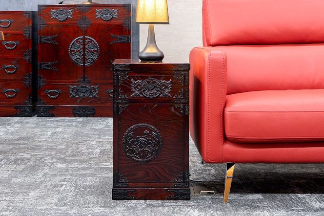 仙台箪笥 サイドチェスト 拭き漆塗り KC-320 （申込書返送後、1ヶ月～6ヶ月程度でお届け） 欅産業 たんす 家具 収納 インテリア|06_kyk-760301