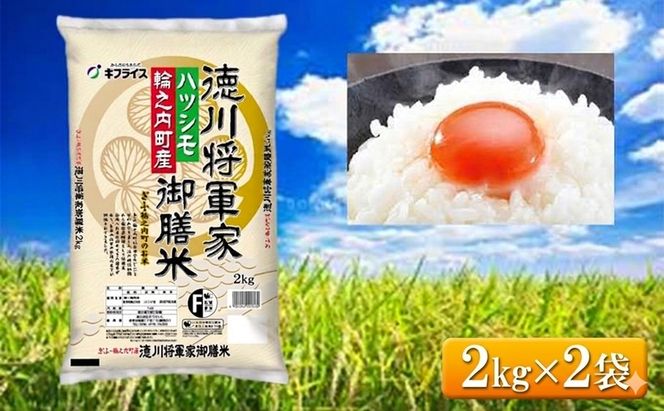 7年産 岐阜県産 ハツシモ （徳川将軍家御膳米） 2kg×2袋  米 コメ 精米 白米 大粒 おいしい ごはん おにぎり お弁当 岐阜県 輪之内町