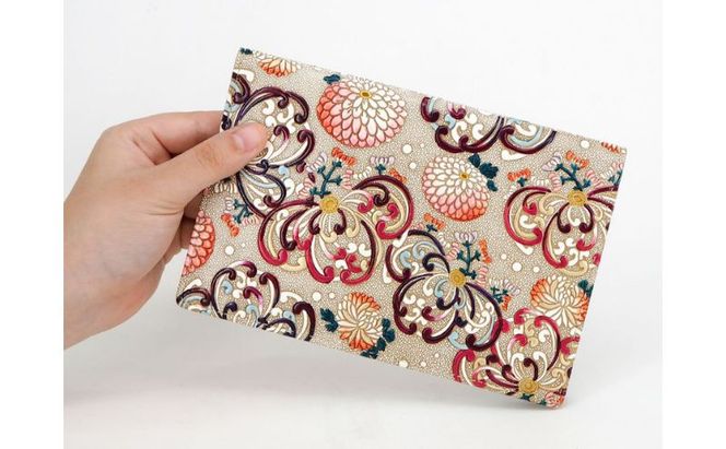 ケース パーソナルホルダー 乱菊 赤紫 文庫屋大関 ポーチ 通帳ケース 通帳入れ カードケース パスケース 通帳 収納 保管ケース 本革 革 皮革 工芸品 工芸 雑貨 和柄 和 日本製 東京