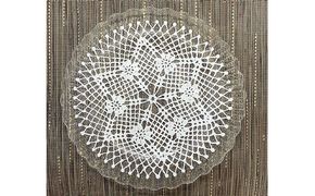 レース模様の丸皿 工芸品 食器 ガラス工芸品 ガラス製 