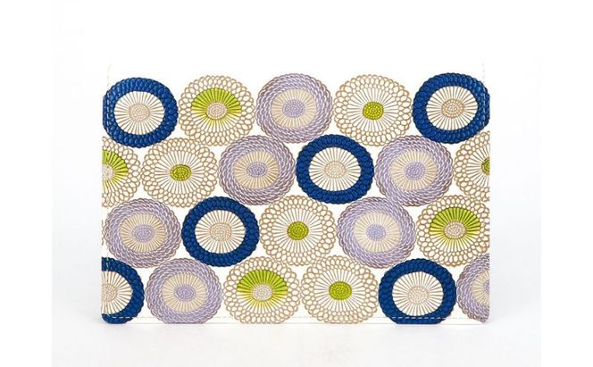 【文庫屋大関】パーソナルホルダー　笠菊＜水明＞【皮革工芸品】 民芸品 雑貨 日用品 ファイル 多用途 牛革 