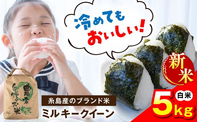 【令和8年産】 ミルキークイーン 白米 5kg 糸島市産 糸島市 / 糸島の恵み コメ こめ ご飯[AGR022]