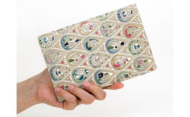 【文庫屋大関】パーソナルホルダー　花と猫＜インディゴ＞【皮革工芸品】 民芸品 雑貨 日用品 文房具 革小物 革製品 ファイル ケース 