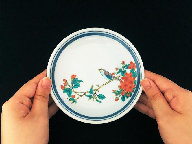 九谷焼　4.5号皿揃　花鳥絵変り（5枚セット）a01 食器 キッチン雑貨 キッチンアイテム 雑貨 小物 お皿 丸皿 食卓 テーブルコーディネート 