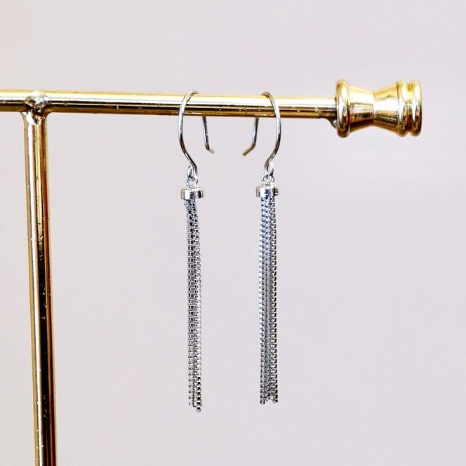 K18WG ホワイトゴールド 地金 揺れる ピアス 保証書付 SNO-1927 SWAD032