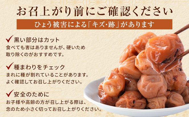 無添加梅干し ひょう被害エール規格外昔ながらの梅干し 塩のみで漬けたすっぱい梅干し 1kg（500gパック×2個） 塩分20% 20-HYO ［KU13］ 303446_ED90012