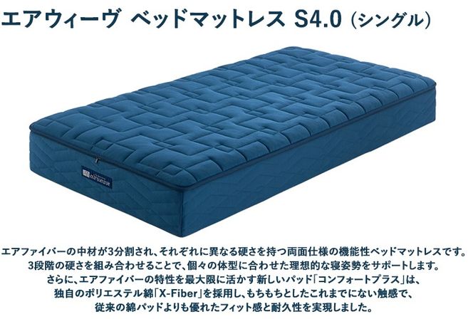 幸田町 エアウィーヴ 厳選セット(洋) ピロー スタンダード ベッドマットレスS4.0 (シングル) クッション (ネイビー) ポータブル mini ｜ エアウィーヴ 創業のまち 枕 まくら マットレス 椅子用 ざぶとん 持ち運び 携帯用 3分割 高反発 洗える エアファイバー 通気性 新生活 睡眠 快眠 寝具 エアウィーブ ｴｱｳｨｰｳﾞ ｴｱｳｨｰﾌﾞ airweave 正規品 純正品 日本製