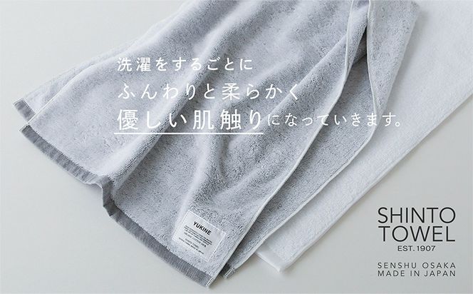 099H4003-1 SHINTO TOWEL「ユキネ・ミニバスタオル」kon（紺）2枚セット 【オーガニックコットン100% 国産 吸水 普段使い シンプル 日用品 家族 ファミリー】