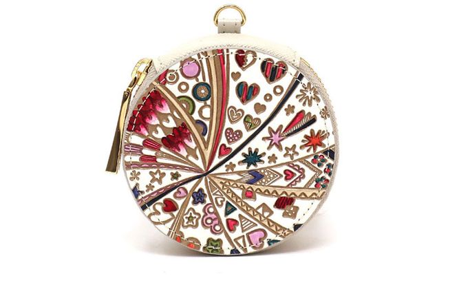 【文庫屋大関】マカロンポーチ グロッシーハート【皮革工芸品】 ポーチ ミニポーチ 小物入れ アクセサリー入れ イヤホン入れ 収納 保管ケース 手のひらサイズ  本革 革 皮革 工芸品 工芸 雑貨 ギフト プレゼント 日本製 東京