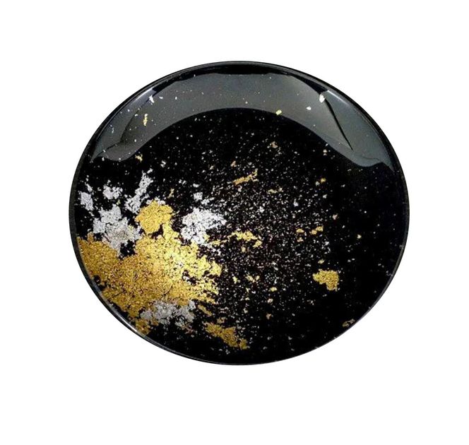丸小皿 古代（金箔）漆黒［NF176］ 303446_CU90081VC04