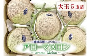 【通年出荷】アローマメロン 白等級(大玉) 5玉入 222232_DP011