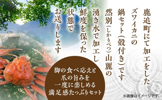【6か月定期】湧水加工 ズワイガニ 鍋セット（殻付き） 1kg SKAG017