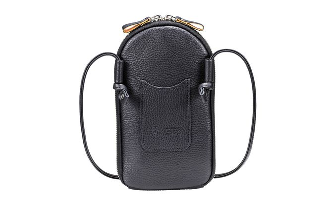 豊岡鞄 TUTUMU Pocket Leather （S4400） ブラック / 木和田正昭商店 縦型 ショルダー バッグ 斜めがけ 牛皮革 レディース 大人 おしゃれ シンプル デザイン 無地 モバイルショルダー ポシェット  かばん カバン バッグ