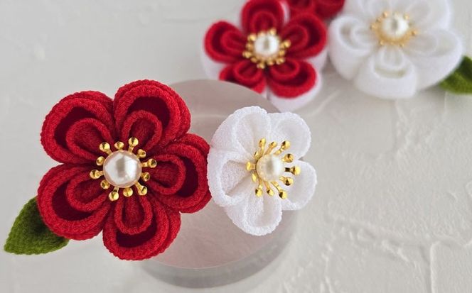 【つまみ細工の髪飾り　小梅】5点セット《築上町》【恋桜】　成人式　七五三　結婚式　卒業式　前撮り[ABEK001]