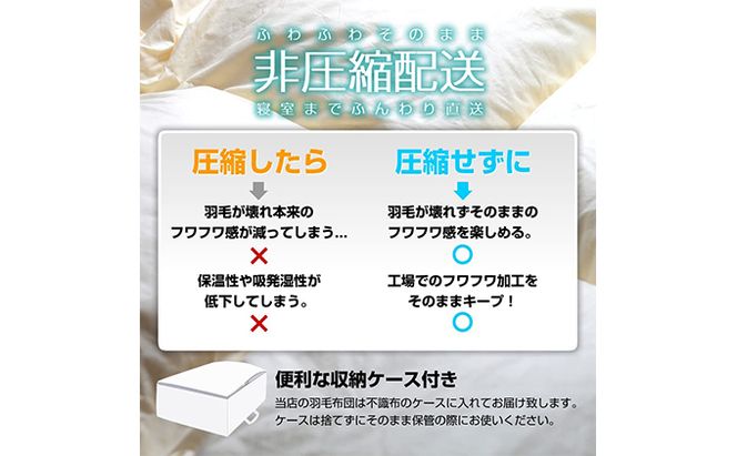 【オールシーズン対応】最高級超長綿100％ 日本製 2枚合わせ 羽毛布団 キング 合掛け1.６kg＋肌掛け0.８kg ホック連結 ダウン９３％ 奈良県王寺町